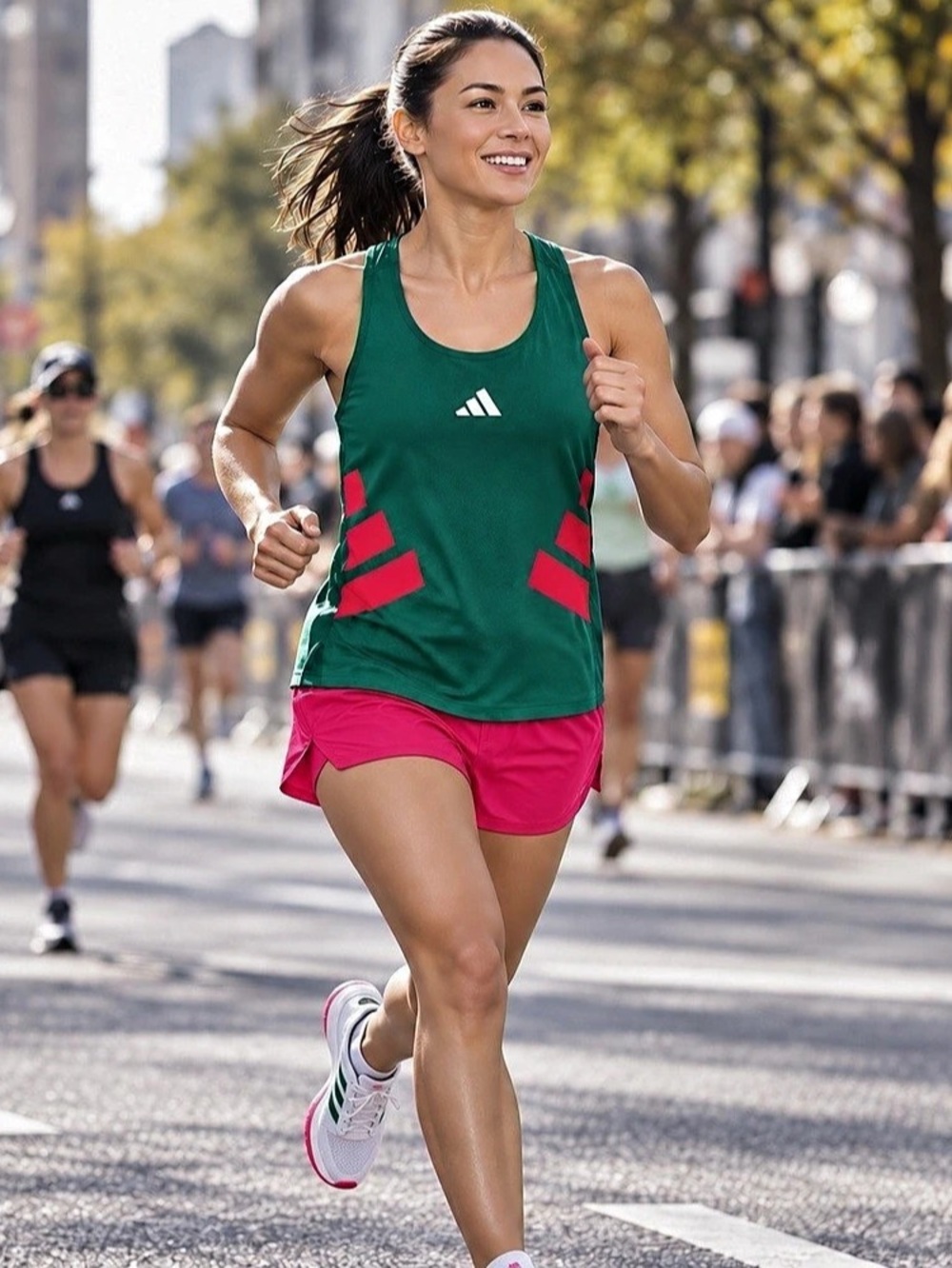 Adidas Adizero Women’s Running Singlet Tank Top Green Pink Size S NWT KA6339